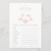 Bird Mobile Nesting Party Baby Word Scramble Advieskaart (Voorkant)