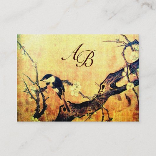 BIRD MONOGRAM Gold Geel Bruin Pearl Visitekaartje (Achterkant)