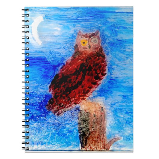 Bird Moonlight Owl Notitieboek (Voorkant)