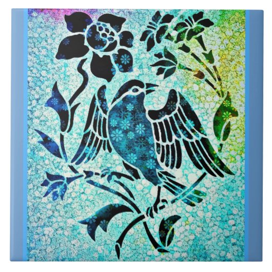 Bird Mosaic Tegeltje (Voorkant)