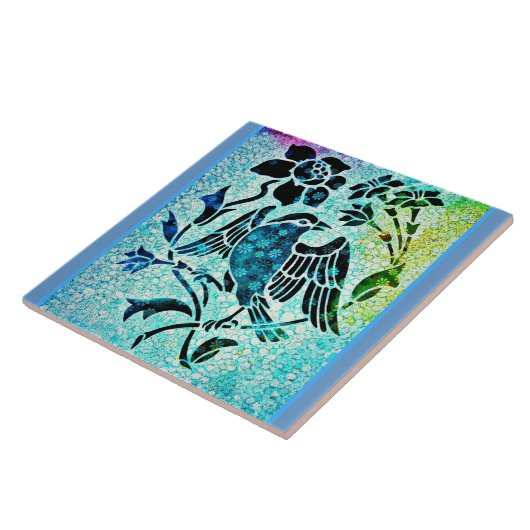 Bird Mosaic Tegeltje (Zijkant)