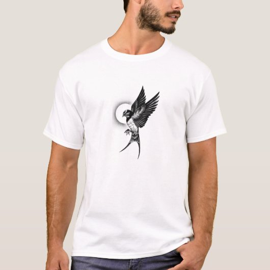 Bird Motif, Swallow Hoodie Print, Sparrow Woodpec T-shirt (Voorkant)