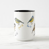 Bird Mug – Garden Birds Watercolour Coffee Cup Mok (Midden)