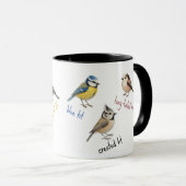 Bird Mug – Garden Birds Watercolour Coffee Cup Mok (Voorkant rechts)