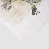Bird Music Iris Flower Waterverf Decoupage Craft Tissuepapier (Detail)