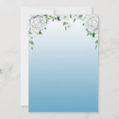 Bird Natuur Baby shower Invitation Blue Floral Kaart (Achterkant)