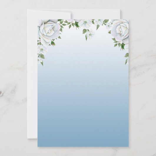 Bird Natuur Baby shower Invitation Blue Floral Kaart (Achterkant)