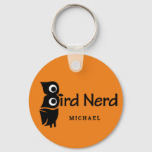 Bird Nerd and Owl Personalised Name Oranje