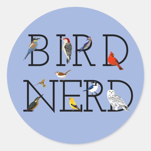 Bird Nerd Assortation Two Ronde Sticker (Voorkant)