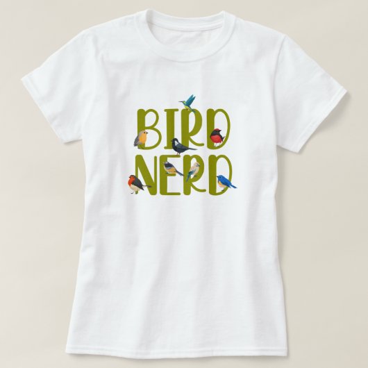 Bird Nerd Bird Watching T-shirt (Design voorkant)