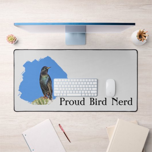 Bird Nerd  Black Starling Cactus Birdwatcher Bureaumat (Kantoor 1)