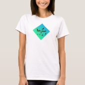 Bird Nerd Blue Green Ombre T-Shirt (Voorkant)