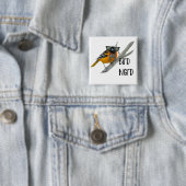 Bird Nerd Button Pin (In situ)