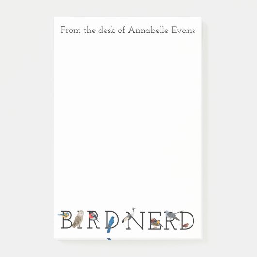 Bird Nerd Collectie Vijf personaliseren Post-it® Notes (Voorkant)
