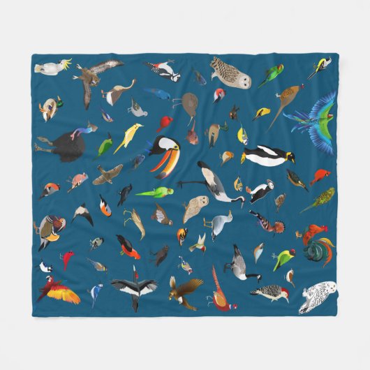 Bird Nerd Fleece Blanket (Voorkant (Horizontaal))