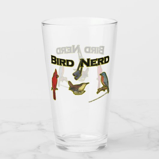 Bird Nerd Fun Beer Glass Glas (Achterkant)
