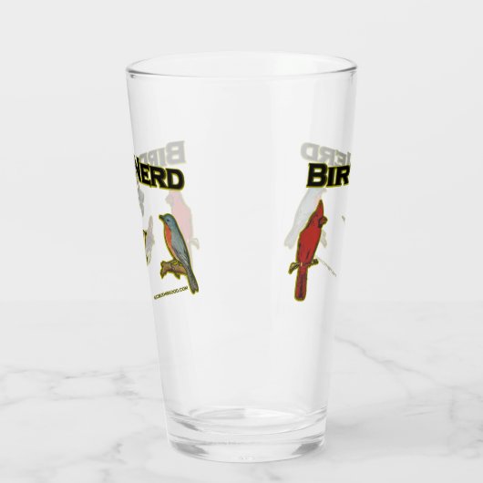 Bird Nerd Fun Beer Glass Glas (Links)