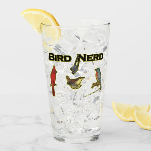 Bird Nerd Fun Beer Glass Glas (Voorkant ijs)