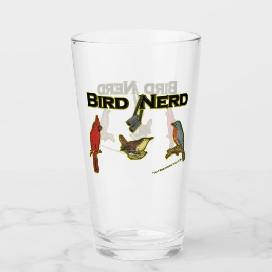 Bird Nerd Fun Beer Glass Glas (Voorkant)
