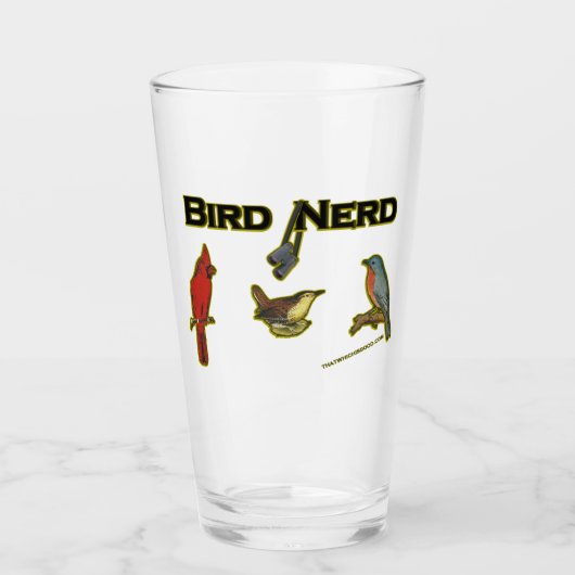 Bird Nerd Fun Beer Glass Glas (Voorkant)