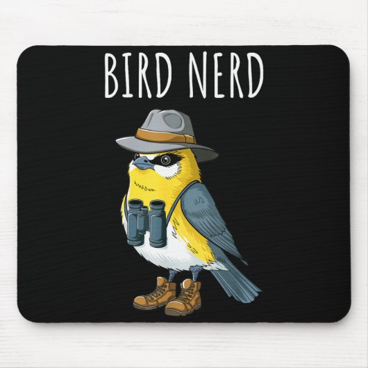 Bird Nerd Funny Bird Watching Birding Bird Lover W Muismat (Voorkant)