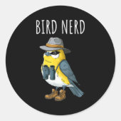 Bird Nerd Funny Bird Watching Birding Bird Lover W Ronde Sticker (Voorkant)