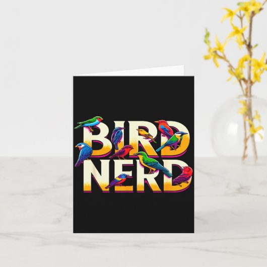 Bird Nerd Funny Birdwatching Birdwatcher Bird Love Kaart (Gele Bloem)