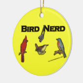 Bird Nerd Keramisch Ornament (Links)
