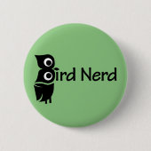 Bird Nerd Owl Green Ronde Button 5,7 Cm (Voorkant)