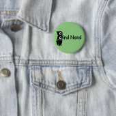 Bird Nerd Owl Green Ronde Button 5,7 Cm (In situ)