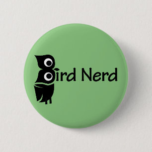 Bird Nerd Owl Green Ronde Button 5,7 Cm