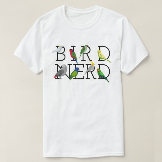 Bird Nerd Parrots T-Shirt (Design voorkant)