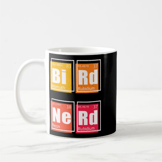 BIRD NERD Periodic Table of Elements Birding Watch Koffiemok (Links)