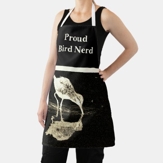 Bird Nerd Reflectie Zwart Wit Moderne Vogelaar Schort (Insitu)