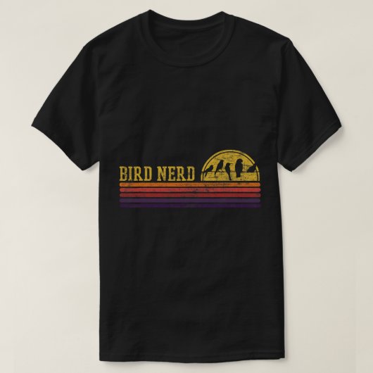 Bird Nerd Retro Distress Bird Watcher T-shirt (Design voorkant)