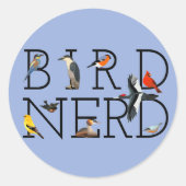 Bird Nerd Ronde Sticker (Voorkant)