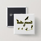 Bird Nerd Silhouette Vierkante Button 5,1 Cm (Voorkant /achterkant)