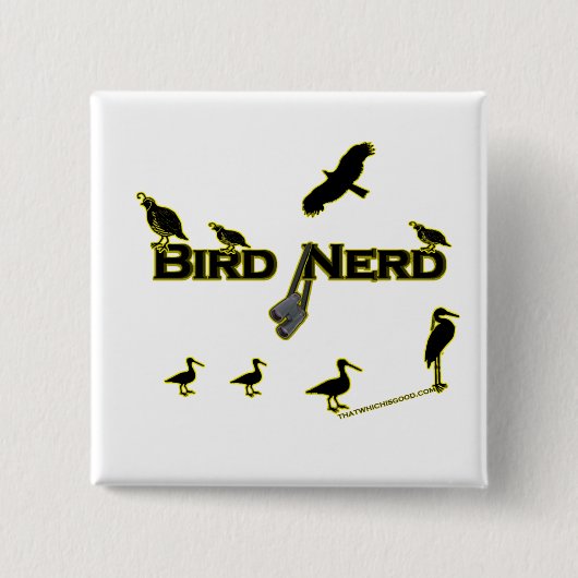 Bird Nerd Silhouette Vierkante Button 5,1 Cm (Voorkant)