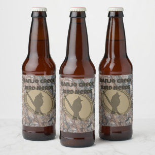 Bird Nerd Vogelclub Groep Silhouette Vogelaar Bier Etiket