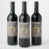 Bird Nerd Vogelclub Groep Silhouette Vogelaar Wijn Etiket (Flessen)