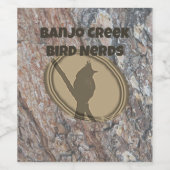 Bird Nerd Vogelclub Groep Silhouette Vogelaar Wijn Etiket (Enkel label)