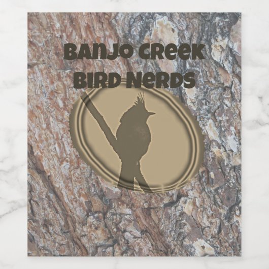 Bird Nerd Vogelclub Groep Silhouette Vogelaar Wijn Etiket (Enkel label)