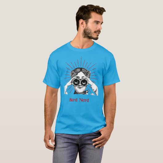 Bird Nerd Woman Binoculars T-shirt (Voorkant volledig)