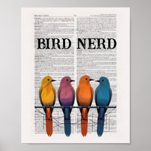 Bird Nerd woordenboek pagina kunst Poster