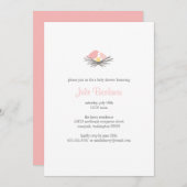 Bird Nest Baby shower Invitation Kaart (Voorkant / Achterkant)