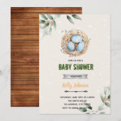 Bird nest doucheuitnodiging kaart (Voorkant / Achterkant)