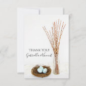Bird Nest Eggs en Pussy Willows Wedding Dank je we Bedankkaart (Voorkant)