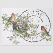 Bird Nest French Postmark  Decoupage Tissuepapier (Voorkant)