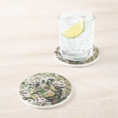 BIRD NEST geel bruin Zandsteen Onderzetter (Zijkant)