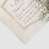 Bird Nest Gold Floral Carte Postale French Script Tissuepapier (Detail)